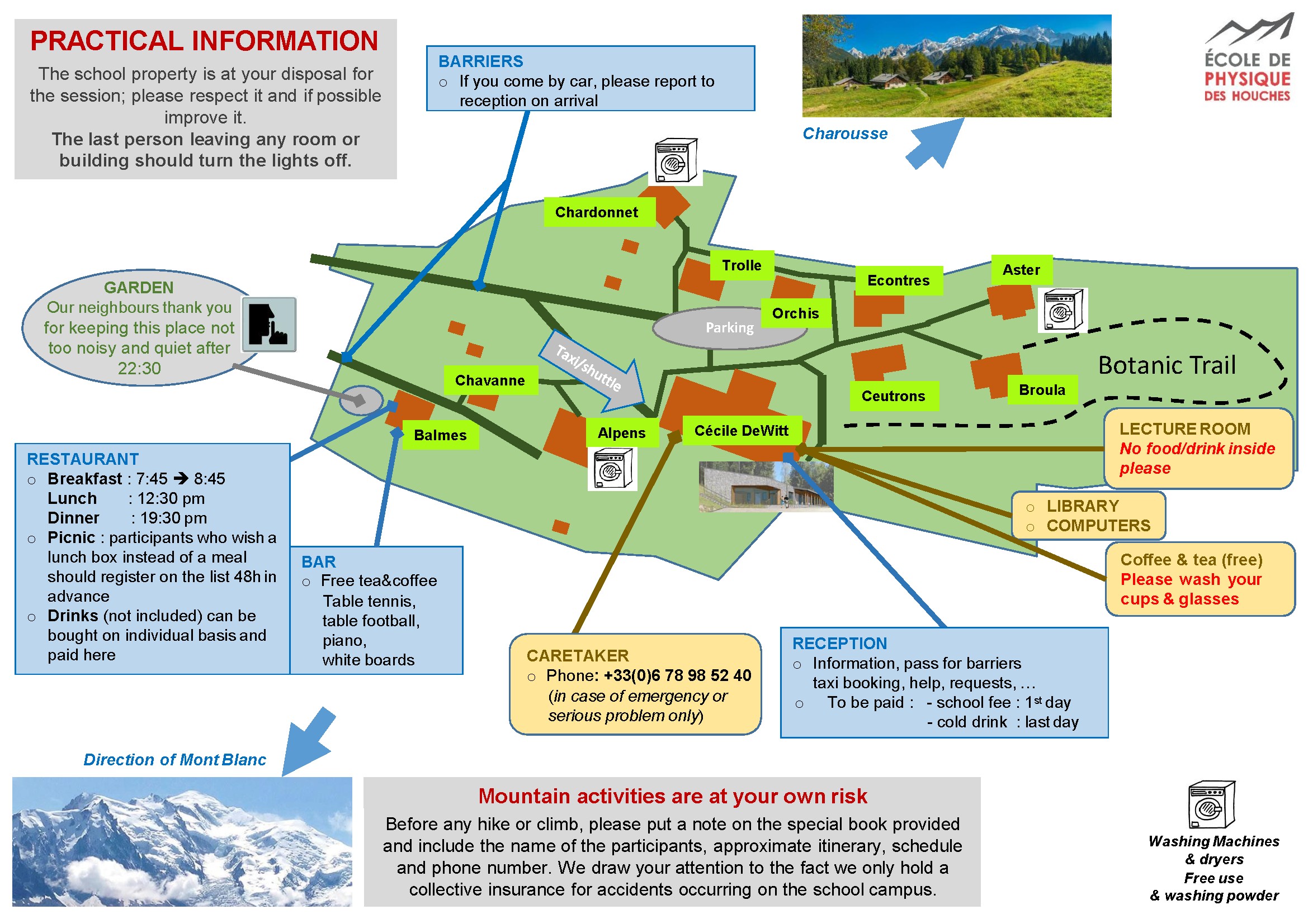 Map of the École de Physique des Houches campus